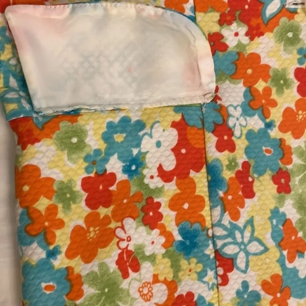 RQT Multicolor Floral Cotton Pique Blazer Jacket Womens Size 12 Vintage Blue - Picture 11 of 12